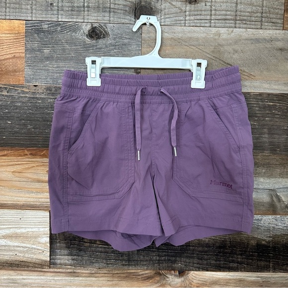 Marmot Shorts Womens 4” Inseam Lightweight Performance Purple Pockets Athleisure - Picture 4 of 10